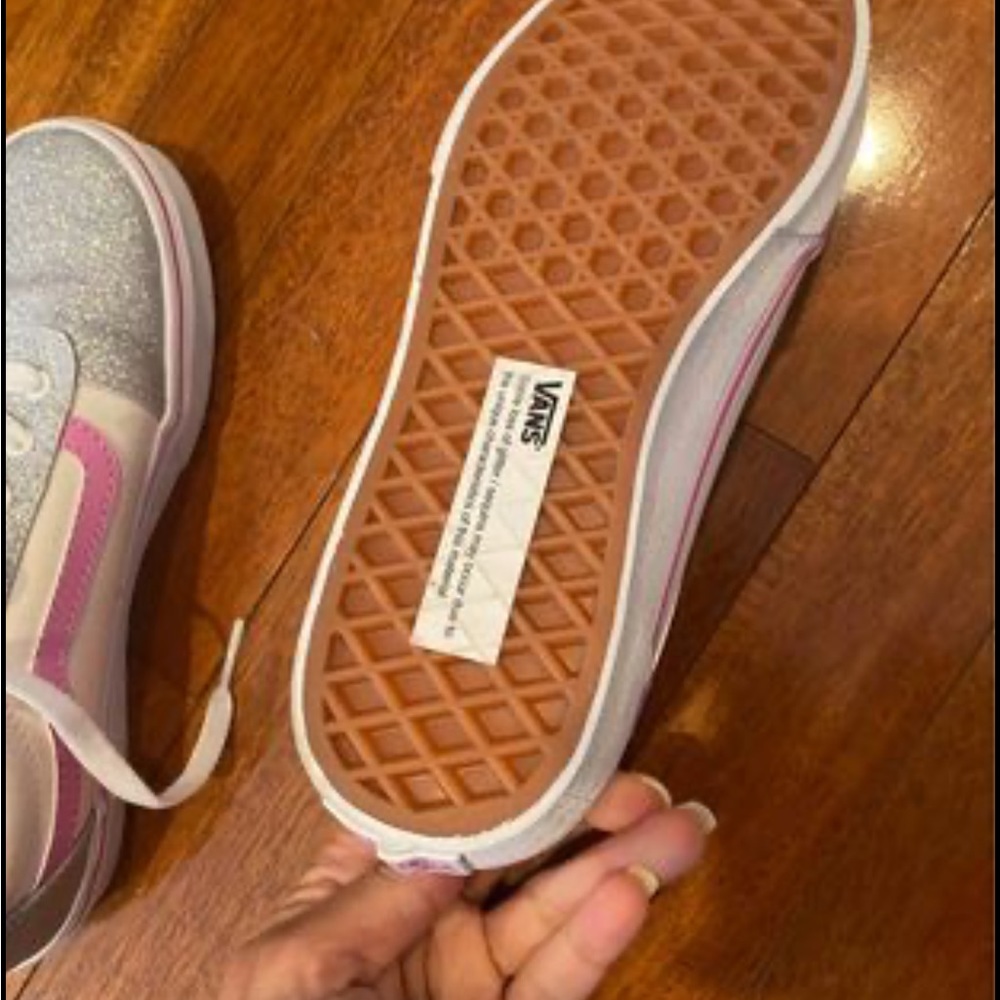 Vans- kids size 4 brand new! Pink white and silver